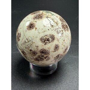 Natural Green Sakura Agate Sphere 55.7mm 222g Healing Crystal Stone